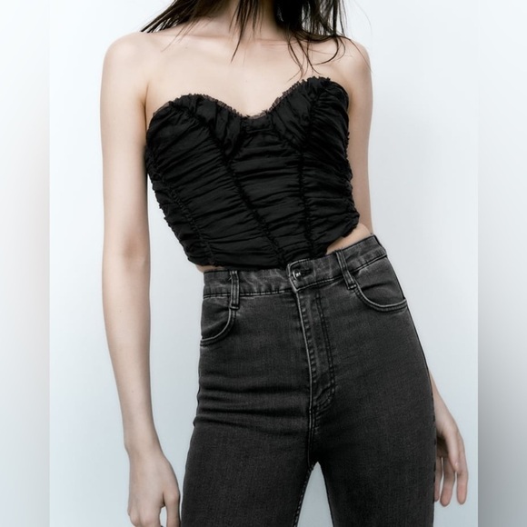 NEW Zara High Rise Skinny Leg Super Elastic TRF Grey Denim Jeggings Jeans - Picture 3 of 9